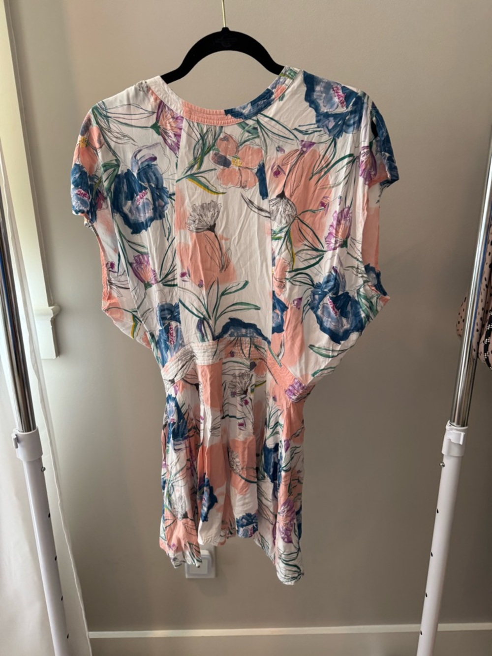 Plum Pretty Sugar Floral Jumpsuit - Peach, Blue & White